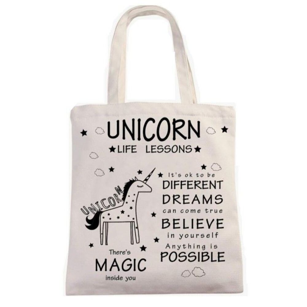 “UNICORN Life Lessons” Canvas Tote